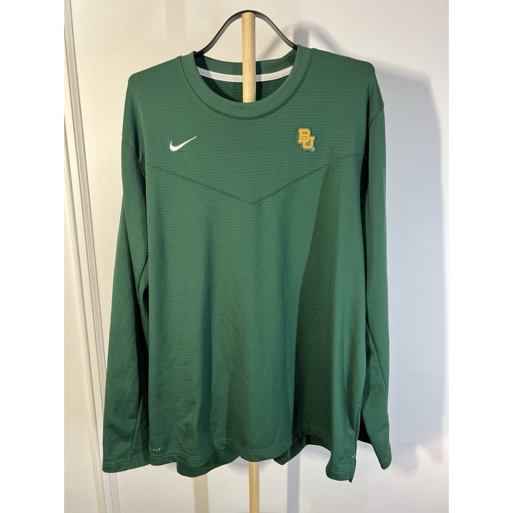 Nike Baylor Bears Dri-FIT Long Sleeve Shirt Mens XL Green BU CW3424-341 NCAA